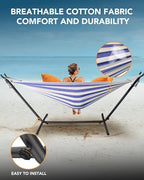 Double Hammock with Heavy-Duty Steel Stand, Easy Assembly, 600lbs Weight - Image 5