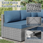 SUNLEI 5pcs Patio Furniture Sets Conversation Set, Low Back All-Weather Rattan - Image 5