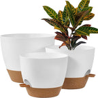 FaithLand 3-Pack Large Planter Pots, 12 10 9 Inch Self Watering Flower Pots by FaithLand