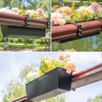 Railing Planter for Outdoor Plants 16 Inch Metal Rectangular Window Boxes - Image 3