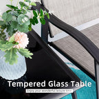 Vongrasig 3 Piece Outdoor Rocking Bistro Set, Textilene Fabric Small Patio - Image 7