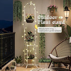 BMOSU Plant Stand with Hooks Indoor Outdoor Corner Tall Plant Stand Heavy-Duty - Image 6