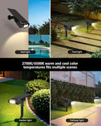 Solar Spot Lights Outdoor, 12 Color Modes Landscape Light Waterproof IP67 - Image 2