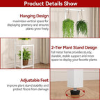 IBUYKE 67 Inch Tall Plant Stand Indoor Outdoor, 3 Tier Metal Hanging Plant Shelf - Image 3