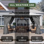 Aoxun 10'x14' Hardtop Gazebo, Aluminum Frame Permanent Pavilion - Image 5