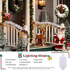 Jnaurb Christmas Candy Cane Lights, 66ft 480 LED Connectable White & Red & Blue - Image 3