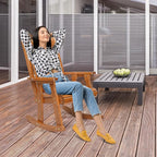 VINGLI Heavy Duty 600 LBS Outdoor Wooden Rocking Chair - Image 7