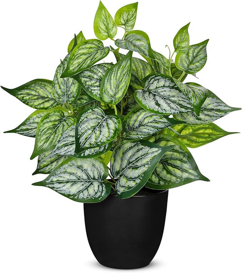 14.5" Artificial Plants Indoor Home Decor, Fake Potted Silk Plants by VillaComo