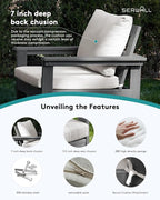 SERWALL HDPE Patio Sofa Set, 3-piece Sectional Outdoor Furniture Set, All - Image 4