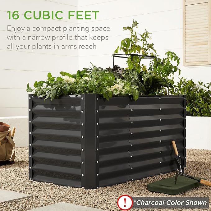 Best Choice Products 4x2x2ft Outdoor Metal Raised Garden Bed, Deep Root Box - Image 8