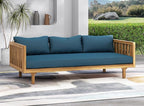 Merax Outdoor 3 Seater Daybed, Acacia Wood Day Bed Couch Sofa - Image 2