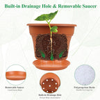 10 Inch Plastic-Flower-Pot-for-Indoor-Plants, 4 Pack Large Outdoor Planter Pot - Image 5