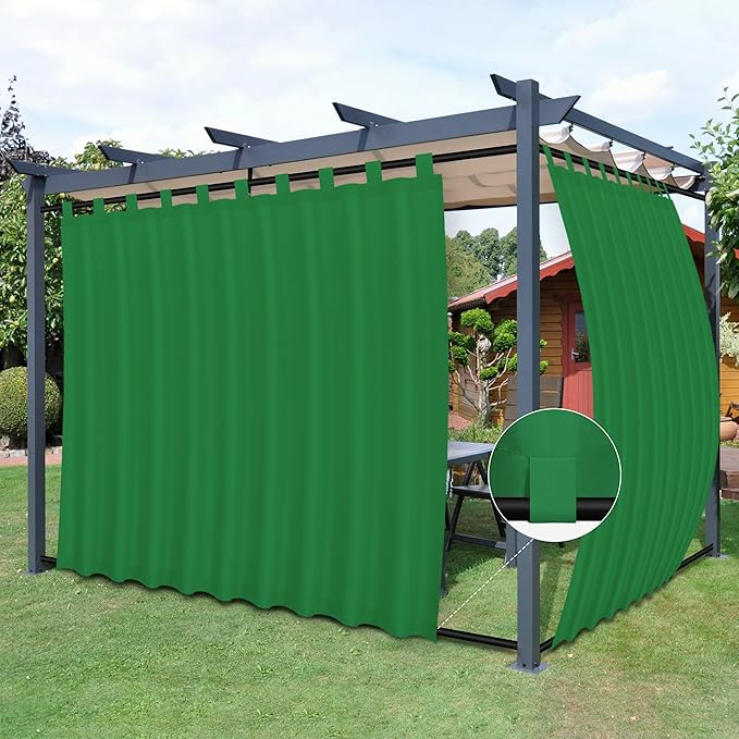 Easy-Going Outdoor Patio Curtains Detachable Tab Top Windproof Weatherproof by Easy-Going