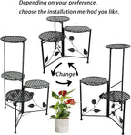 Plant Stand Indoor Outdoor, 3/4 Tier 30" Tall Metal Flower Pot Holder Shelves - Image 4