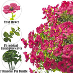 Artificial Fake Flowers for Outdoor Spring Decoration, 16 Bundles Faux Silk - Image 3
