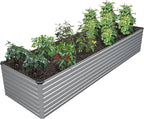 12x2x2FT Galvanized Raised Garden Bed Kit, Vegetable Plant Boxes-Rectangle by DIIYIV