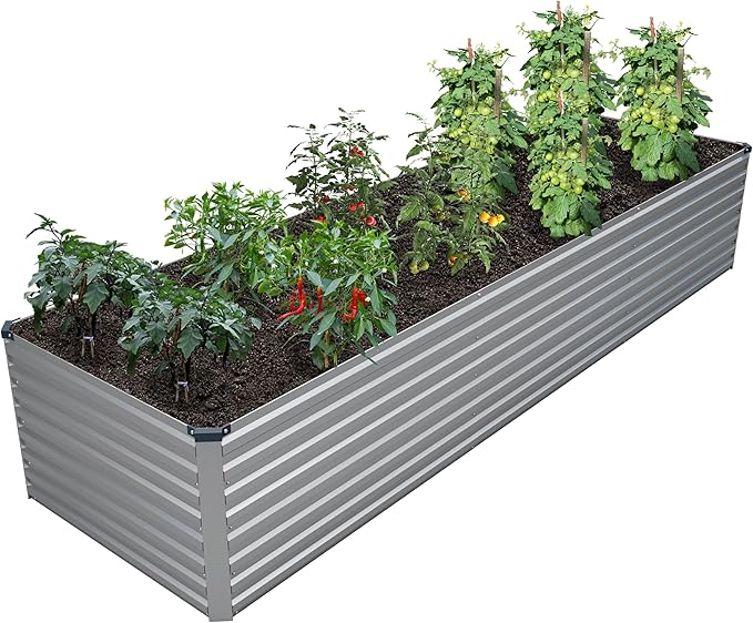12x2x2FT Galvanized Raised Garden Bed Kit, Vegetable Plant Boxes-Rectangle by DIIYIV
