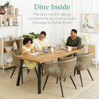 Best Choice Products 6-Person Indoor Outdoor Acacia Wood Dining Table, Picnic - Image 4