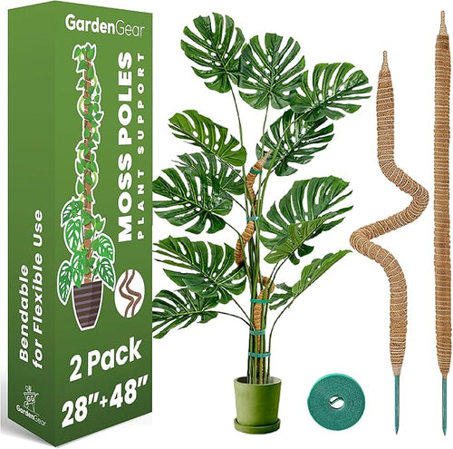 2 Pack 48" and 28'' Bendable Moss Pole Monstera Plant Support by Sproot