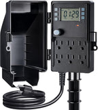 SURAIELEC Outdoor Power Stake, 7-Day Programmable Digital Timer, Power Strip by SURAIELEC