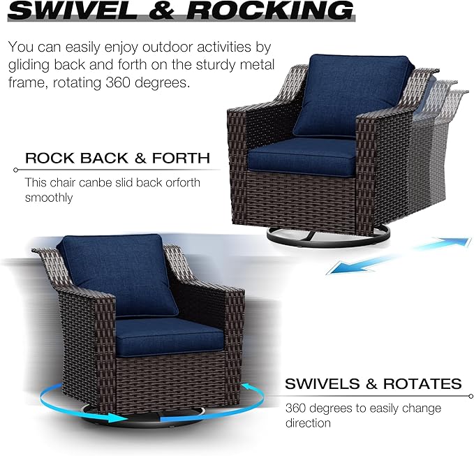 Joyside Wicker Patio Furniture Sets, 9 Pieces Upgraded Large Size Outdoor - Image 3