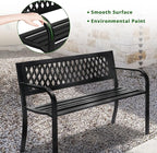 VINGLI 47'' Outdoor Bench, Weather Resistant Garden Patio Bench Powder Coated - Image 4