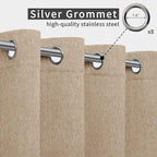 Easy-Going Linen Look Outdoor Curtains Waterproof Windproof Porch Curtains - Image 3