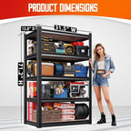 Set of 4 71"H Garage Shelving-5 Tier Garage Storage Shelves, Adjustable Heavy - Image 3