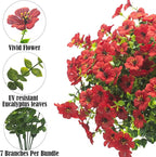 Artificial Fake Flowers for Outdoor Spring Decoration, 16 Bundles Faux Silk - Image 3