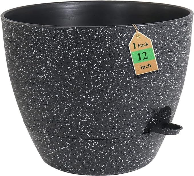 12 inch Large Self Watering Pots, Plant Pots by WSMKSZ