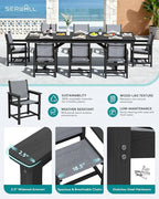 SERWALL 9 Piece Outdoor Dining Set - Image 3