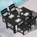 SERWALL Outdoor Dining Table Set, 67‘’ HDPE Patio Dining Set by SERWALL