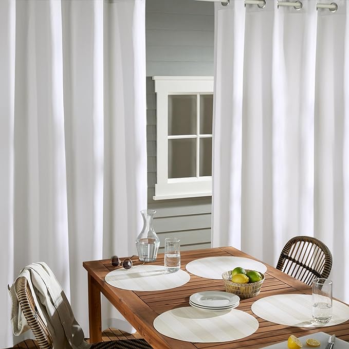 TOWN & COUNTRY BASICS Cabana Solid Heavyweight Indoor Outdoor Curtains - Image 4