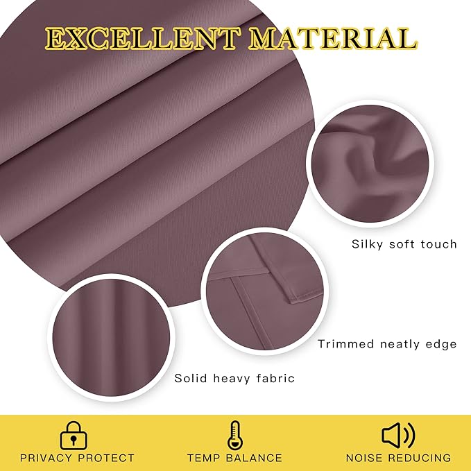 NICETOWN Blackout Curtains for Sliding Glass Door Room Divider Noise Reduce - Image 2