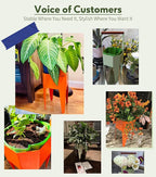Planter with Stand, Metal 2 in 1 Portable Planter with Grow Bags & Handle - Image 6