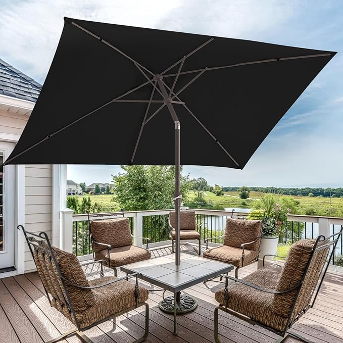 JEAREY 6.5x10 ft Rectangular Patio Umbrellas Rectangle Outdoor Umbrella - Image 6