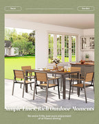 5-Piece Outdoor Dining Set, Aluminum Dining Table Set - Image 6