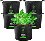 VIVOSUN 5-Pack 30 Gallons Grow Bags, Heavy Duty Thickened Nonwoven Fabric Pots by VIVOSUN