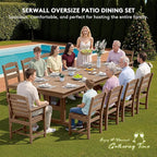 SERWALL 11 Piece Outdoor Dining Set - Image 6