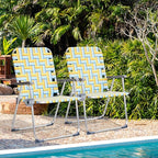 VINGLI Aluminum Oversize Patio Lawn Chairs Folding Set of 2 - Image 2