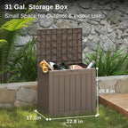 EAST OAK Outdoor Storage Box, 31 Gallon Deck Box, Waterproof Resin Storage Bin - Image 3