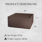 UPHA Outdoor Square Coffee Table, Small Modern Minimalist Accent Tables - Image 2