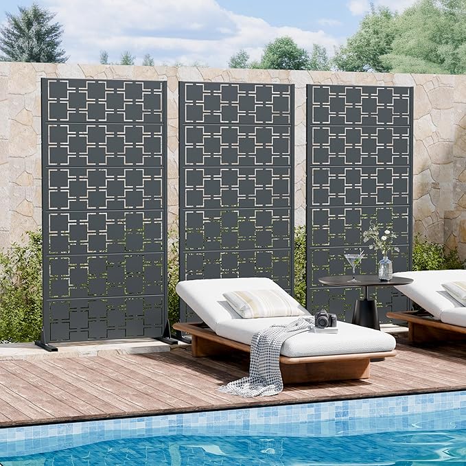 Casaphoria Metal Privacy Screen Outdoor, Darkgray-Square - Image 7