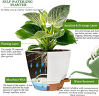 Self Watering Pots for Inoor Ourdoor Plants 10/9/8/7/6.5 Inch Plastic Planters - Image 6