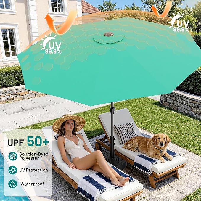 AreShark 9 FT Patio Umbrella for Outdoor, Outdoor Umbrella - Image 4