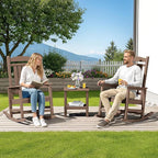 SERWALL HDPE Outdoor Rocking Chair Set of 2, Patio Rocking Chairs, All-Weather - Image 2