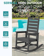 SERWALL Outdoor Rocking Chair Set of 2, Oversized Rocking Chair - Image 4