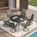 VICLLAX Round Patio Table with Adjustable Umbrella Hole - Image 2