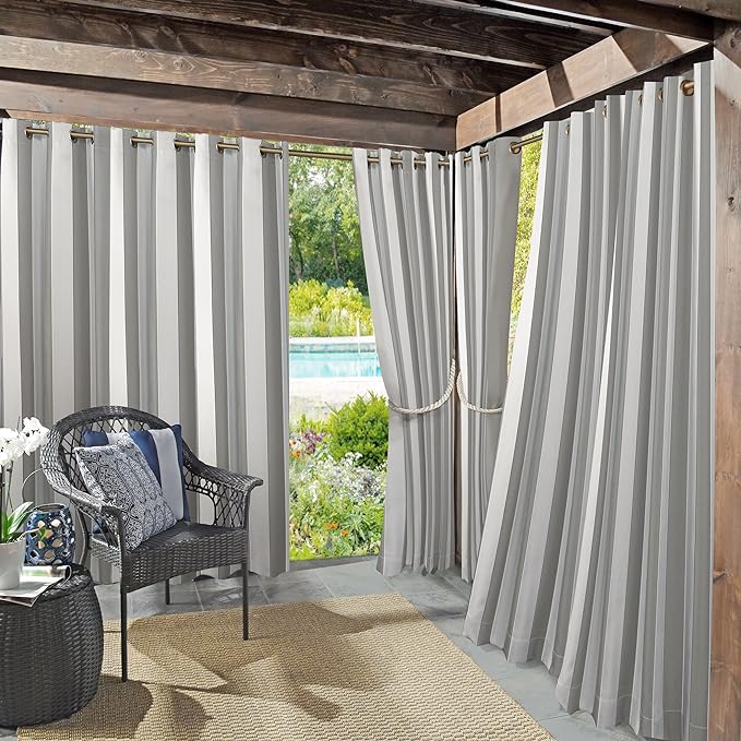 Sun Zero Valencia 2-Pack Cabana Stripe Indoor/Outdoor UV Protectant Energy by SunZero%E2%84%A2