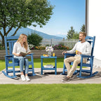SERWALL Rocking Chairs Set of 4, HDPE Outdoor Rocking Chair, All-Weather Porch - Image 2